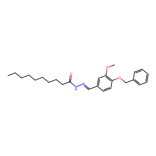 N-[(3-methoxy-4-phenylmethoxyphenyl)methylideneamino]decanamide structure