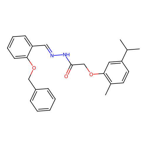 N'-(2-(Benzyloxy)benzylidene)-2-(5-isopropyl-2-methylphenoxy)acetohydrazide structure