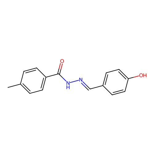 N-[(4-hydroxyphenyl)methylideneamino]-4-methylbenzamide structure