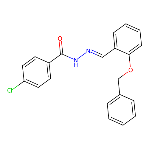 4-chloro-N-[(2-phenylmethoxyphenyl)methylideneamino]benzamide structure