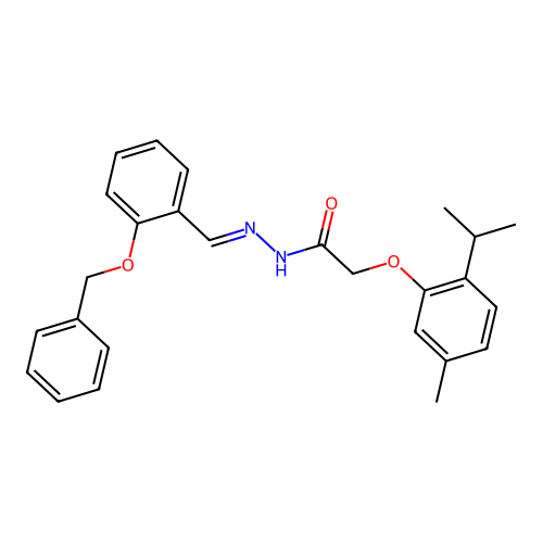 N'-(2-(Benzyloxy)benzylidene)-2-(2-isopropyl-5-methylphenoxy)acetohydrazide structure