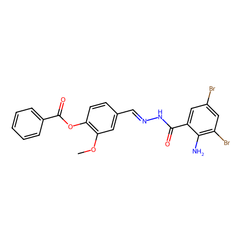 4-(2-(2-Amino-3,5-dibromobenzoyl)carbohydrazonoyl)-2-methoxyphenyl benzoate structure