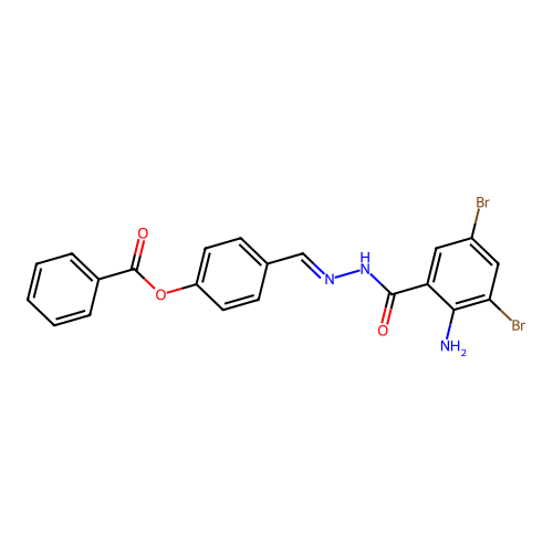 [4-[[(2-Amino-3,5-dibromobenzoyl)hydrazinylidene]methyl]phenyl] benzoate structure