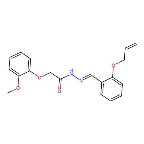 2-(2-methoxyphenoxy)-N-[(2-prop-2-enoxyphenyl)methylideneamino]acetamide structure