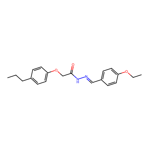 N-[(4-ethoxyphenyl)methylideneamino]-2-(4-propylphenoxy)acetamide structure