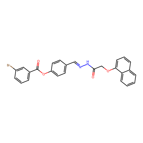 4-(2-((1-Naphthyloxy)acetyl)carbohydrazonoyl)phenyl 3-bromobenzoate structure