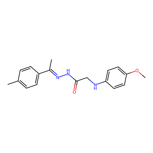 2-(4-Methoxyanilino)-N'-(1-(4-methylphenyl)ethylidene)acetohydrazide structure