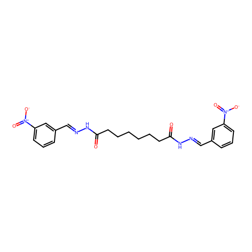N,N'-bis[(3-nitrophenyl)methylideneamino]octanediamide structure