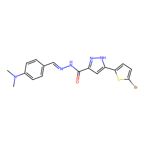 3(5-BR-2-Thienyl)-N'-(4-(dimethylamino)benzylidene)-1H-pyrazole-5-carbohydrazide structure