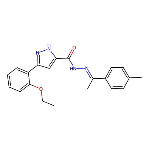 3(2-Ethoxyphenyl)-N'-(1-(4-methylphenyl)ethylidene)-1H-pyrazole-5-carbohydrazide structure