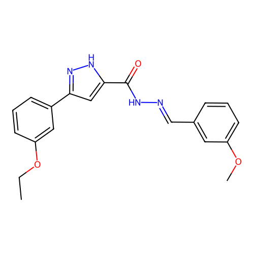 3-(3-Ethoxyphenyl)-N'-(3-methoxybenzylidene)-1H-pyrazole-5-carbohydrazide structure