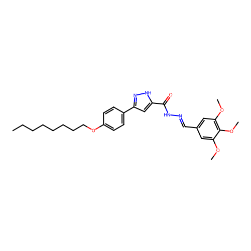 3-(4-(Octyloxy)PH)-N'-(3,4,5-trimethoxybenzylidene)-1H-pyrazole-5-carbohydrazide structure