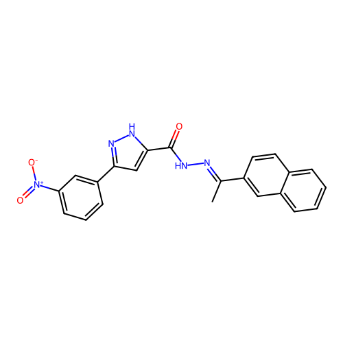 N'-(1-(2-Naphthyl)ethylidene)-3-(3-nitrophenyl)-1H-pyrazole-5-carbohydrazide structure