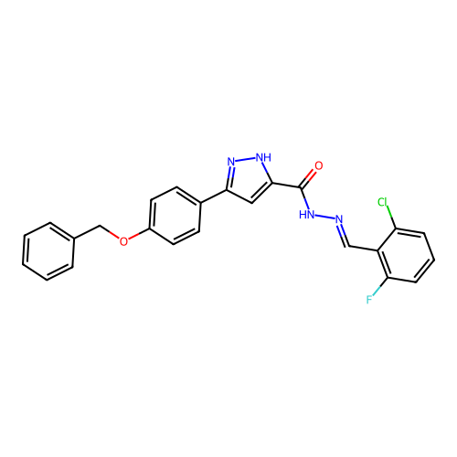 3-(4-(Benzyloxy)PH)-N'-(2-CL-6-fluorobenzylidene)-1H-pyrazole-5-carbohydrazide structure