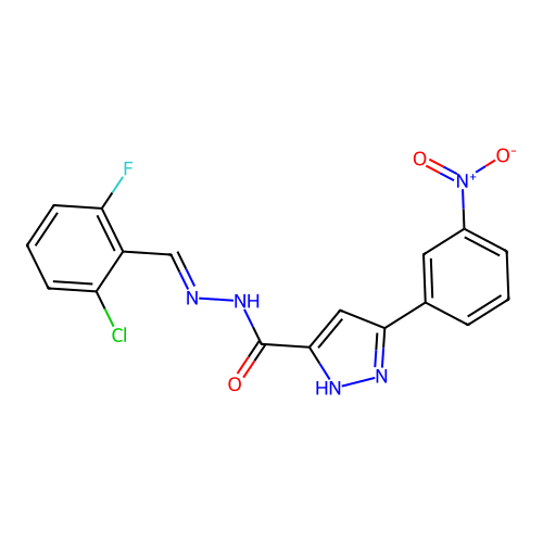 N'-(2-Chloro-6-fluorobenzylidene)-3-(3-nitrophenyl)-1H-pyrazole-5-carbohydrazide structure