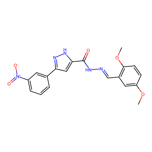 N'-(2,5-Dimethoxybenzylidene)-3-(3-nitrophenyl)-1H-pyrazole-5-carbohydrazide structure