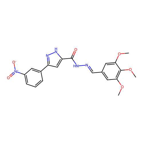 3-(3-Nitrophenyl)-N'-(3,4,5-trimethoxybenzylidene)-1H-pyrazole-5-carbohydrazide structure