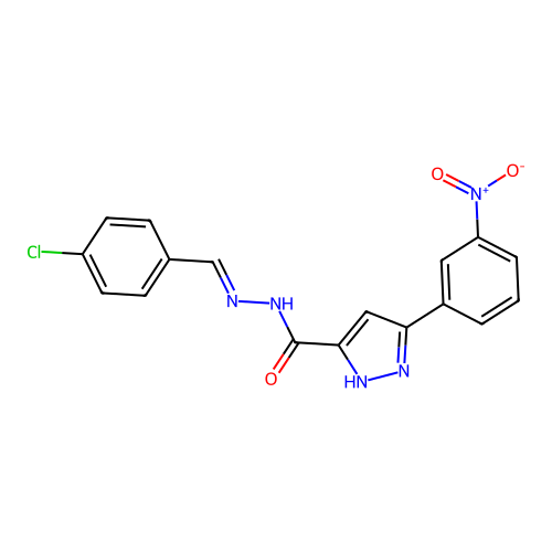 N'-(4-Chlorobenzylidene)-3-(3-nitrophenyl)-1H-pyrazole-5-carbohydrazide structure