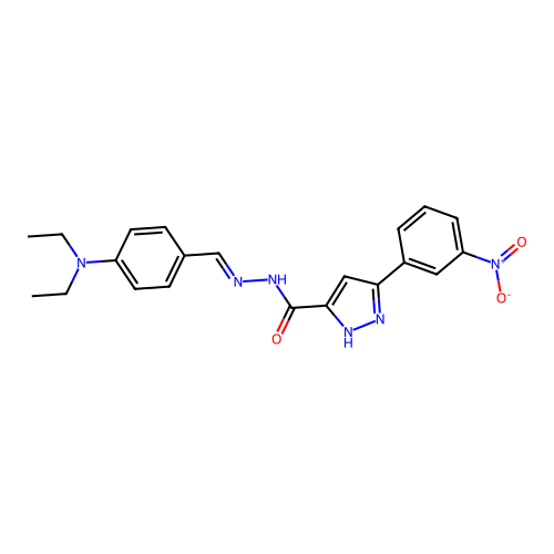N'-(4-(Diethylamino)benzylidene)-3-(3-nitrophenyl)-1H-pyrazole-5-carbohydrazide structure