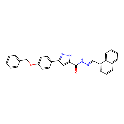 3-(4-(Benzyloxy)phenyl)-N'-(1-naphthylmethylene)-1H-pyrazole-5-carbohydrazide structure
