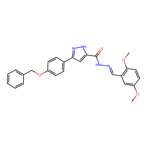 3-(4-(Benzyloxy)PH)-N'-(2,5-dimethoxybenzylidene)-1H-pyrazole-5-carbohydrazide structure