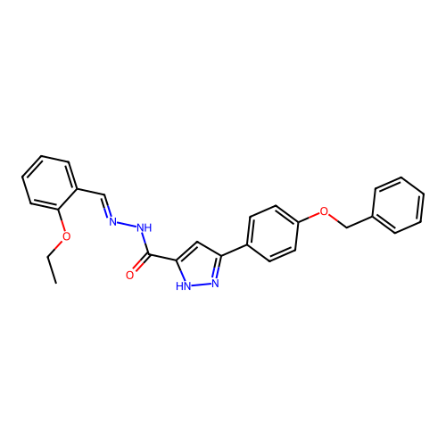 3-(4-(Benzyloxy)phenyl)-N'-(2-ethoxybenzylidene)-1H-pyrazole-5-carbohydrazide structure