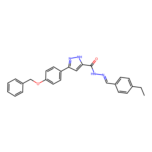3-(4-(Benzyloxy)phenyl)-N'-(4-ethylbenzylidene)-1H-pyrazole-5-carbohydrazide structure