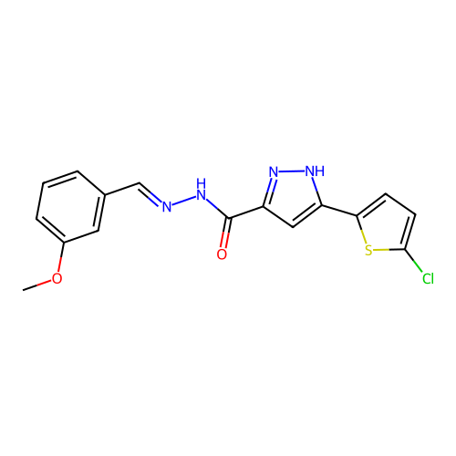 3-(5-Chloro-2-thienyl)-N'-(3-methoxybenzylidene)-1H-pyrazole-5-carbohydrazide structure