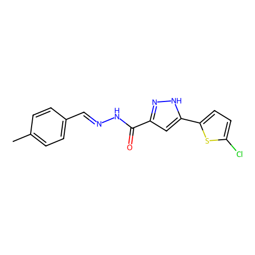 3-(5-Chloro-2-thienyl)-N'-(4-methylbenzylidene)-1H-pyrazole-5-carbohydrazide structure