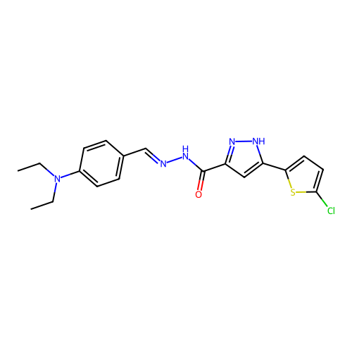 3-(5-CL-2-Thienyl)-N'-(4-(diethylamino)benzylidene)-1H-pyrazole-5-carbohydrazide structure