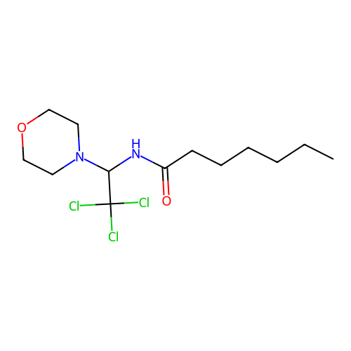 N-[2,2,2-trichloro-1-(4-morpholinyl)ethyl]heptanamide structure