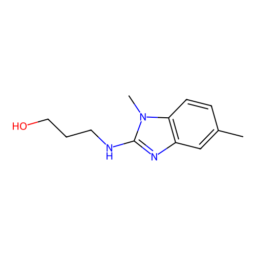 3-[(1,5-dimethyl-1H-benzimidazol-2-yl)amino]-1-propanol structure