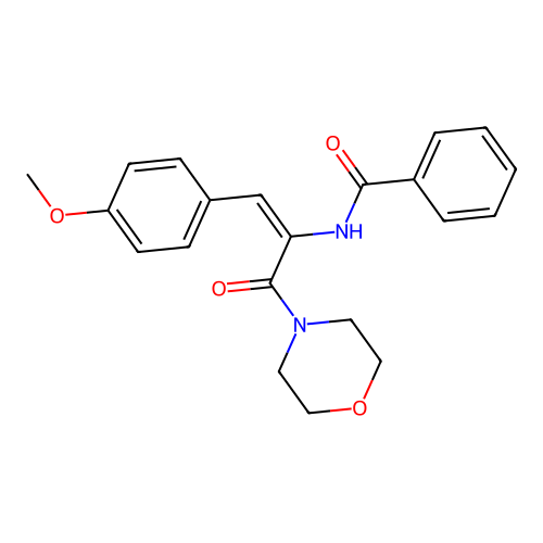 (E)-N-(1-(4-methoxyphenyl)-3-morpholino-3-oxoprop-1-en-2-yl)benzamide structure
