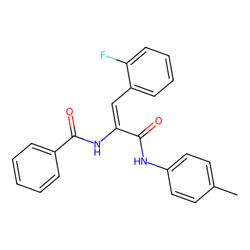 N-(2-(2-fluorophenyl)-1-{[(4-methylphenyl)amino]carbonyl}vinyl)benzamide structure