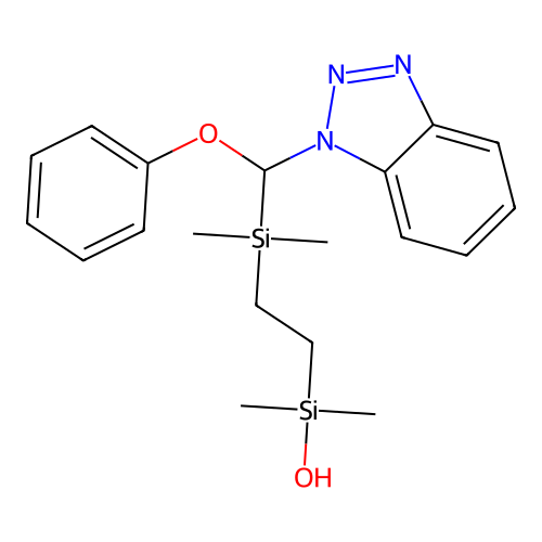[benzotriazol-1-yl(phenoxy)methyl]-[2-[hydroxy(dimethyl)silyl]ethyl]-dimethylsilane structure