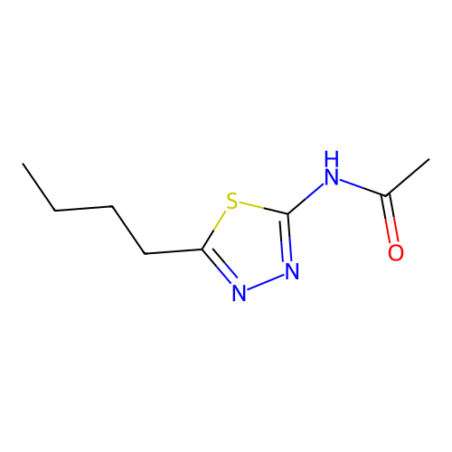 N-(5-butyl-1,3,4-thiadiazol-2-yl)acetamide structure