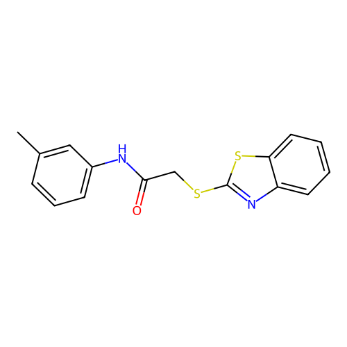2-(1,3-benzothiazol-2-ylsulfanyl)-N-(3-methylphenyl)acetamide structure