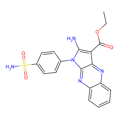 ethyl 2-amino-1-(4-sulfamoylphenyl)-1H-pyrrolo[2,3-b]quinoxaline-3-carboxylate structure