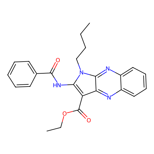 ethyl 2-benzamido-1-butylpyrrolo[3,2-b]quinoxaline-3-carboxylate structure