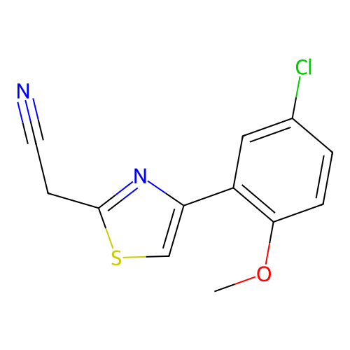 2-(4-(5-Chloro-2-methoxyphenyl)thiazol-2-yl)acetonitrile structure