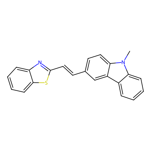 2-[(E)-2-(9-methylcarbazol-3-yl)ethenyl]-1,3-benzothiazole structure