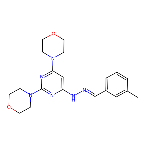 3-Methylbenzaldehyde (2,6-dimorpholin-4-ylpyrimidin-4-yl)hydrazone structure