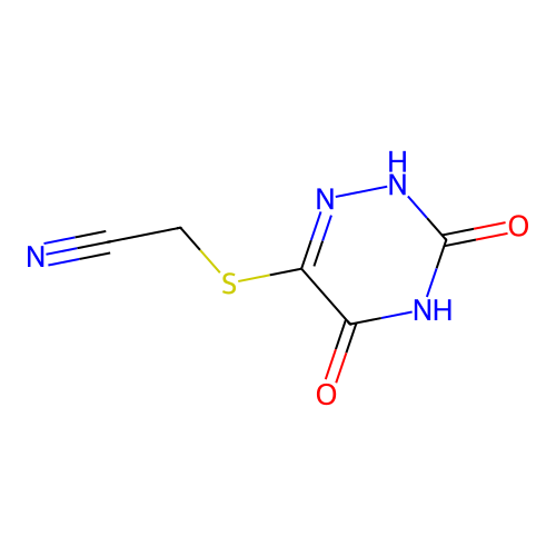 2-[(3,5-dioxo-2H-1,2,4-triazin-6-yl)sulfanyl]acetonitrile structure