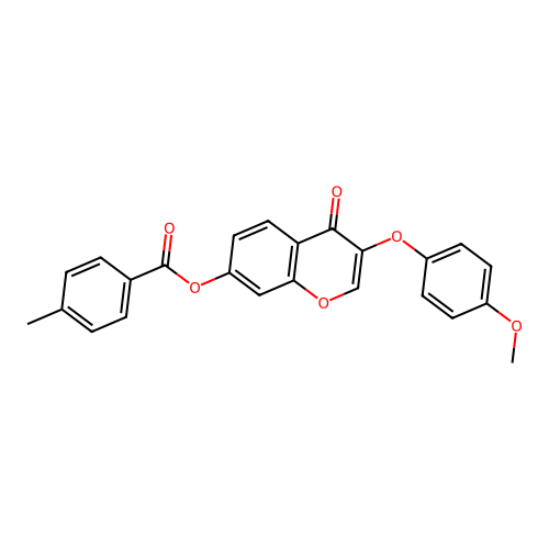 3-(4-methoxyphenoxy)-4-oxo-4H-chromen-7-yl 4-methylbenzoate structure