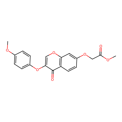 Methyl 2-[3-(4-methoxyphenoxy)-4-oxochromen-7-yloxy]acetate structure