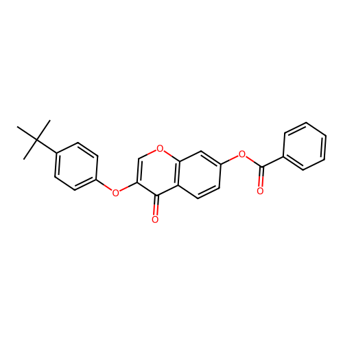 3-(4-tert-butylphenoxy)-4-oxo-4H-chromen-7-yl benzoate structure