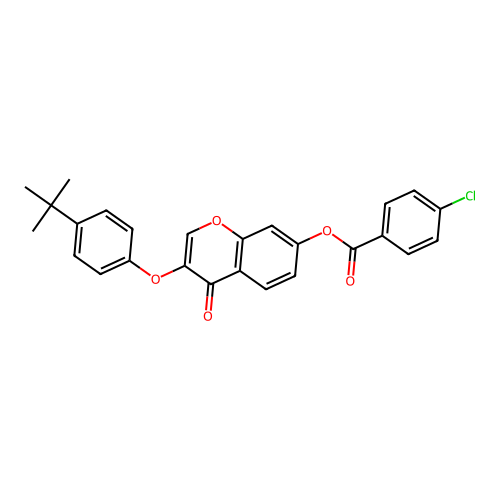 3-[4-(Tert-butyl)phenoxy]-4-oxochromen-7-yl 4-chlorobenzoate structure