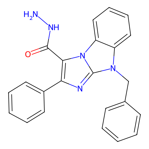 9-benzyl-2-phenyl-9H-imidazo[1,2-a]benzimidazole-3-carbohydrazide structure