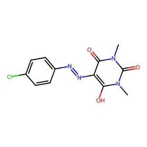 5-[(4-Chlorophenyl)hydrazinylidene]-1,3-dimethyl-1,3-diazinane-2,4,6-trione structure