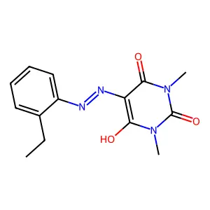 5-[(2-Ethylphenyl)hydrazinylidene]-1,3-dimethyl-1,3-diazinane-2,4,6-trione structure